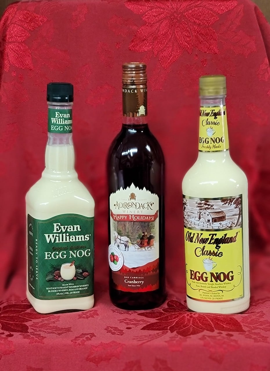 Eggnog and cranberry wine